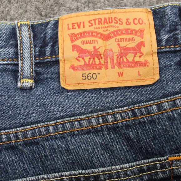 Levi‎ Strauss 560 Jeans Mens W44 L29 Blue Denim Loose Fit Pants - Picture 3 of 15